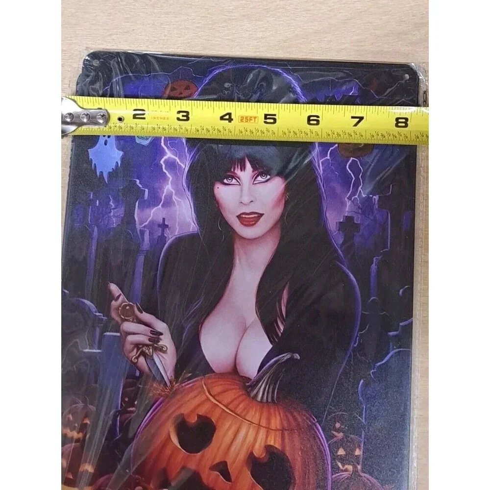 Elvira Pumpkin Carving Horror Halloween Metal Sign, New - Picture 3 of 3